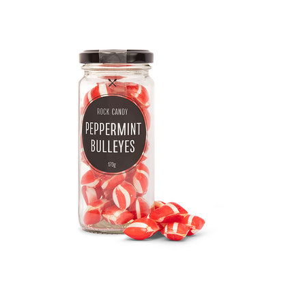Rock Candy Jars - Peppermint Bullseyes 170g