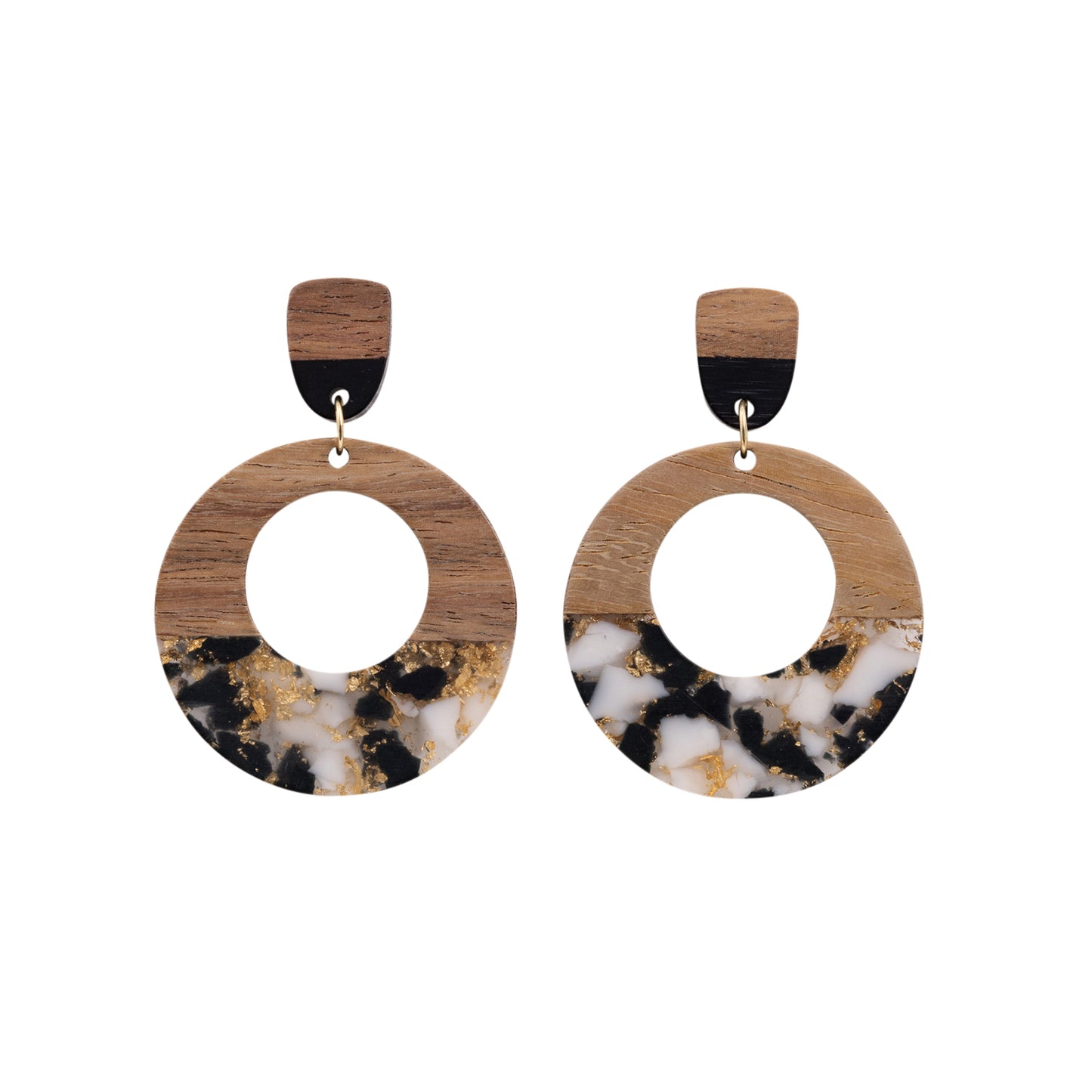 Kiki Earrings | Black & White Hoops