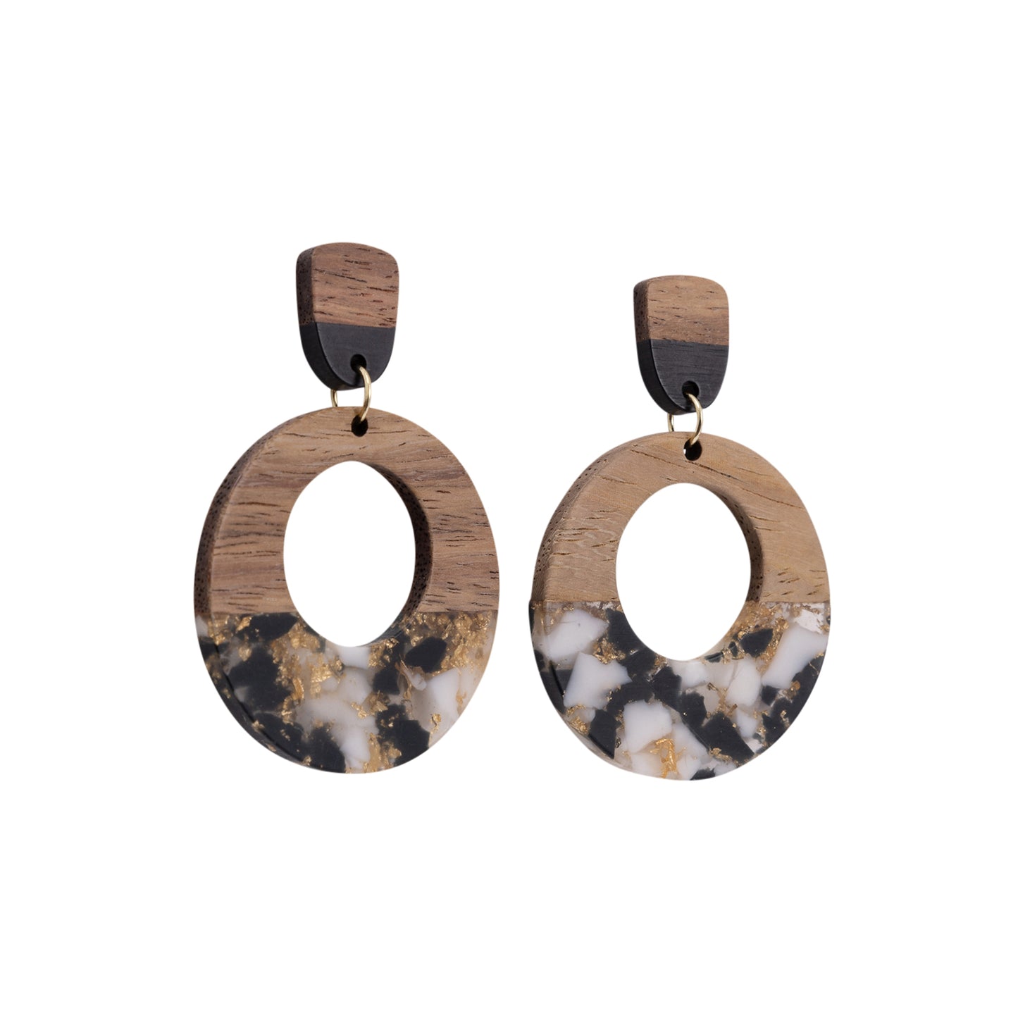 Kiki Earrings | Black & White Hoops