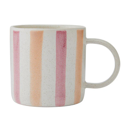 Mikasa Stripe Mug | Pink & Red
