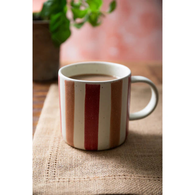 Mikasa Stripe Mug | Pink & Red