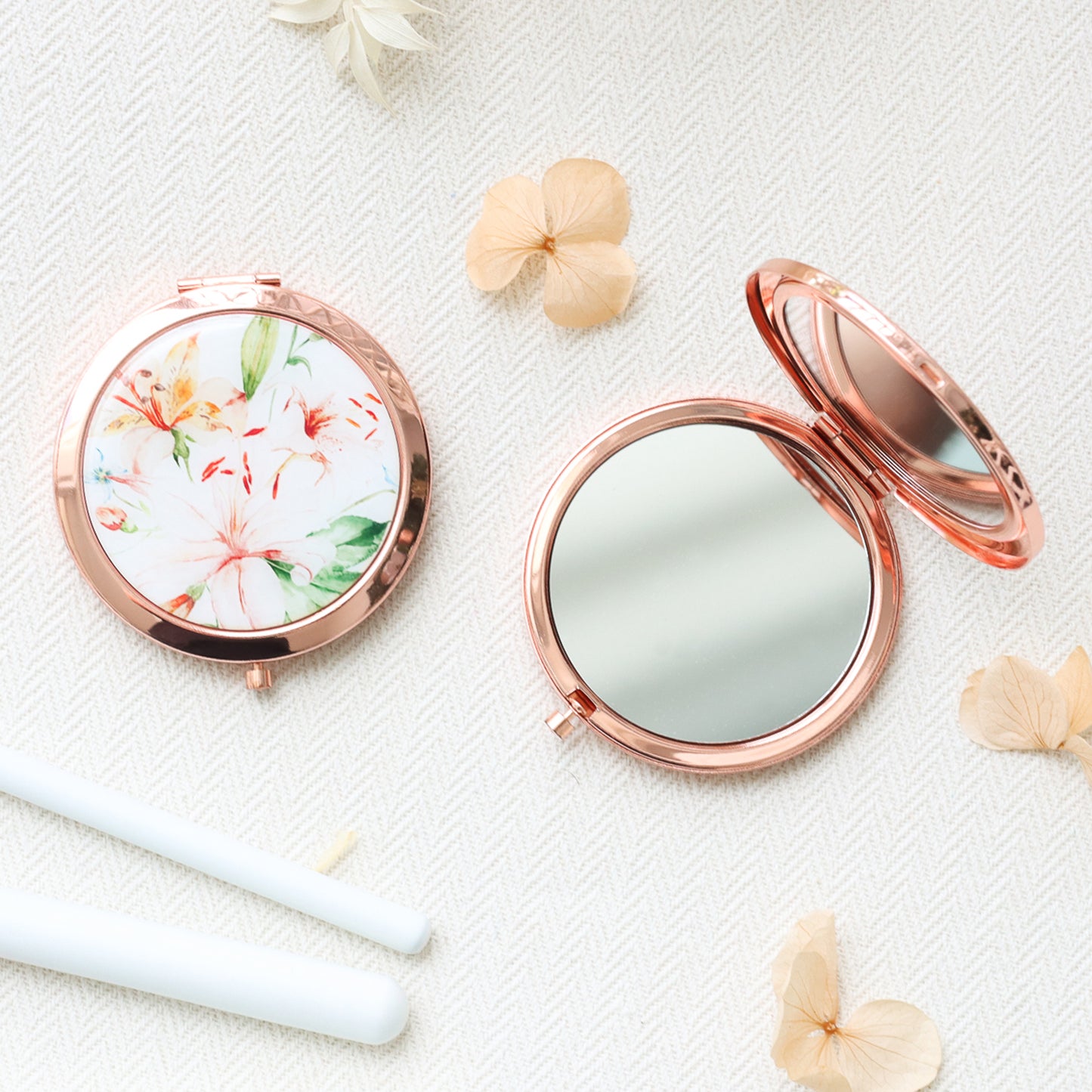 Compact Mirror Floral