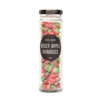 Rock Candy Jars - Rosey Apple Humbugs 100g
