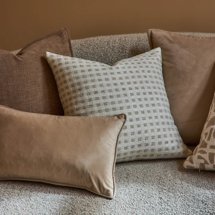 Checkers Cushion | Cream/Beige