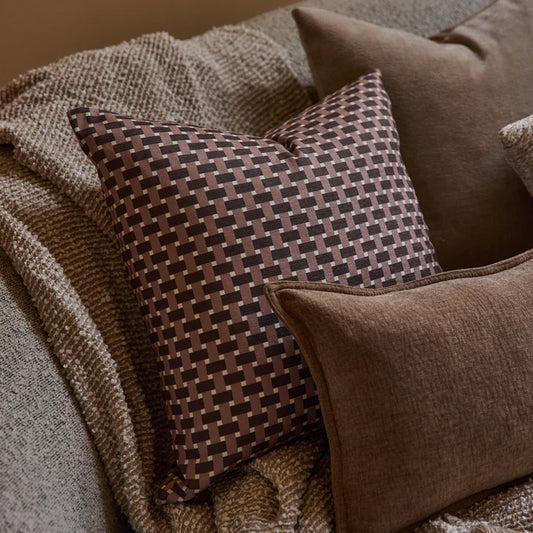 Gracie Check Cushion | Coffee