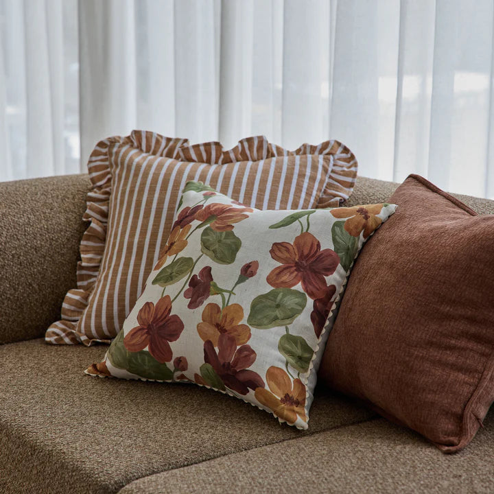 Ruffles Stripe Cushion | Cinnamon