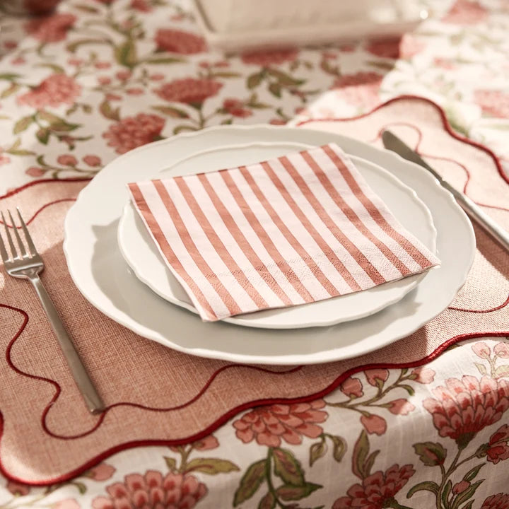 Niki Stripe Pink Paper Napkin