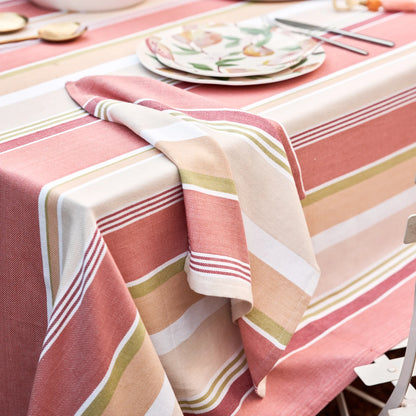 Fairhaven Rust Stripe Tablecloth