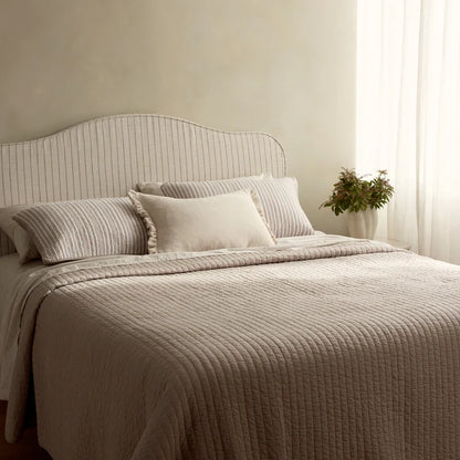 Sinclair Stripe Quilted Pillowcase Set 2 | Coffee