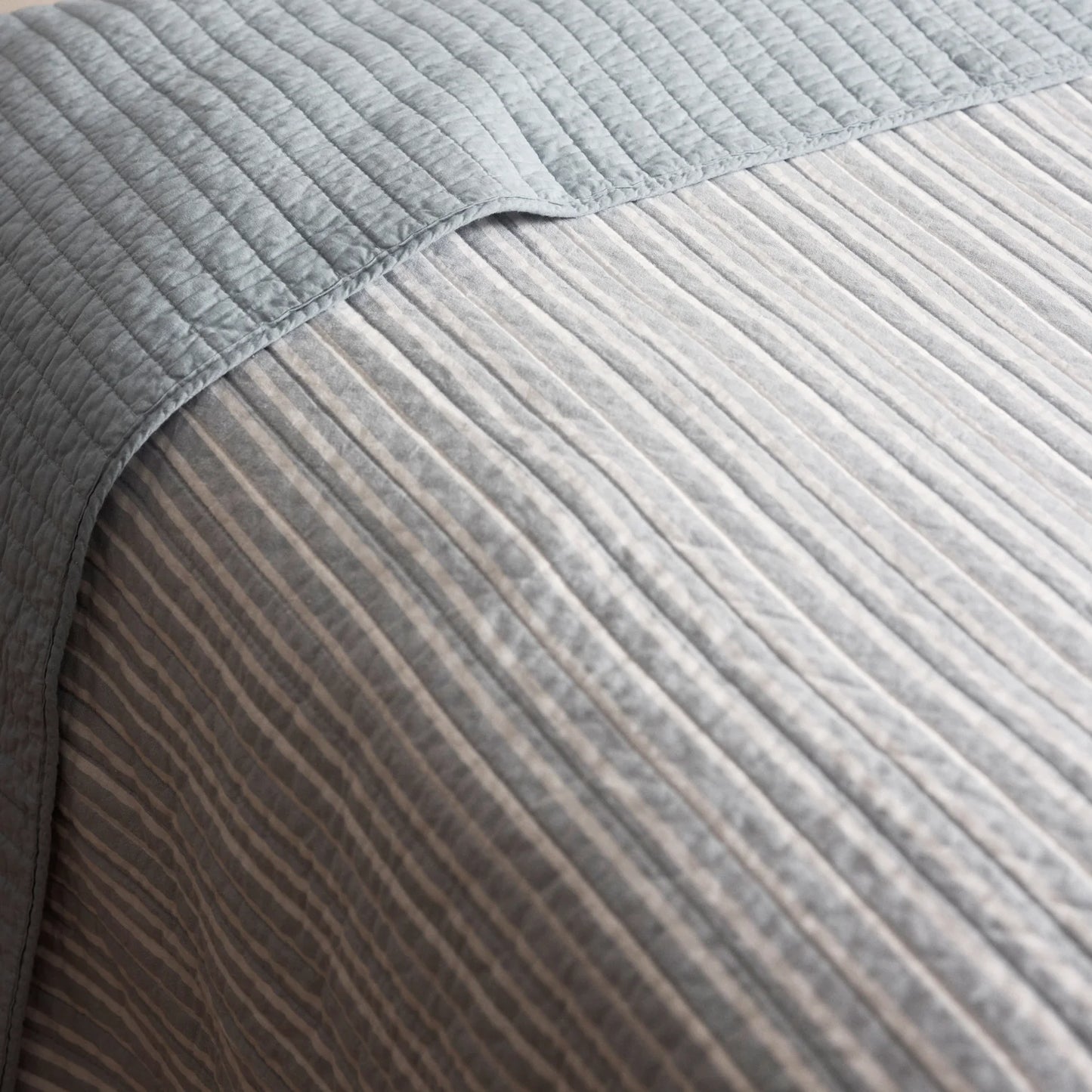 Sinclair Stripe Quilted Pillowcase Set 2 | Blue