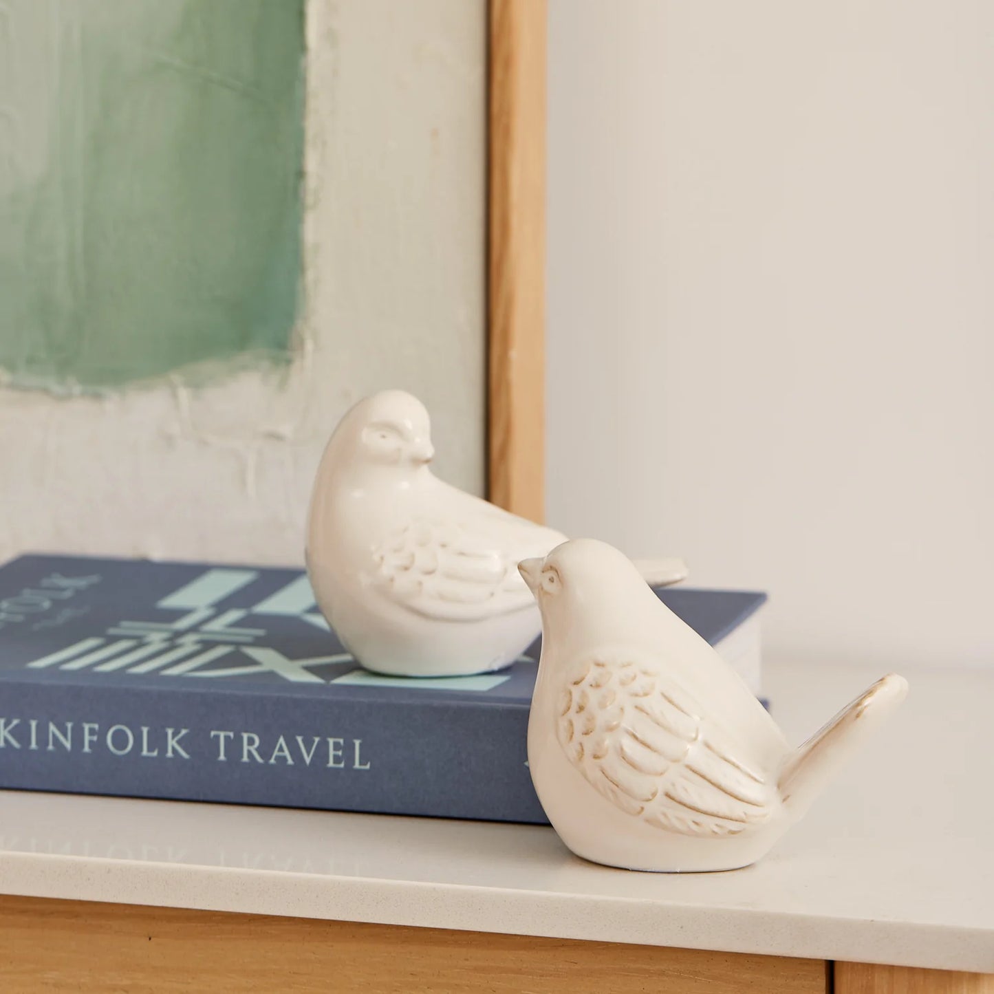 Swallow Ceramic Bird Cream s/2