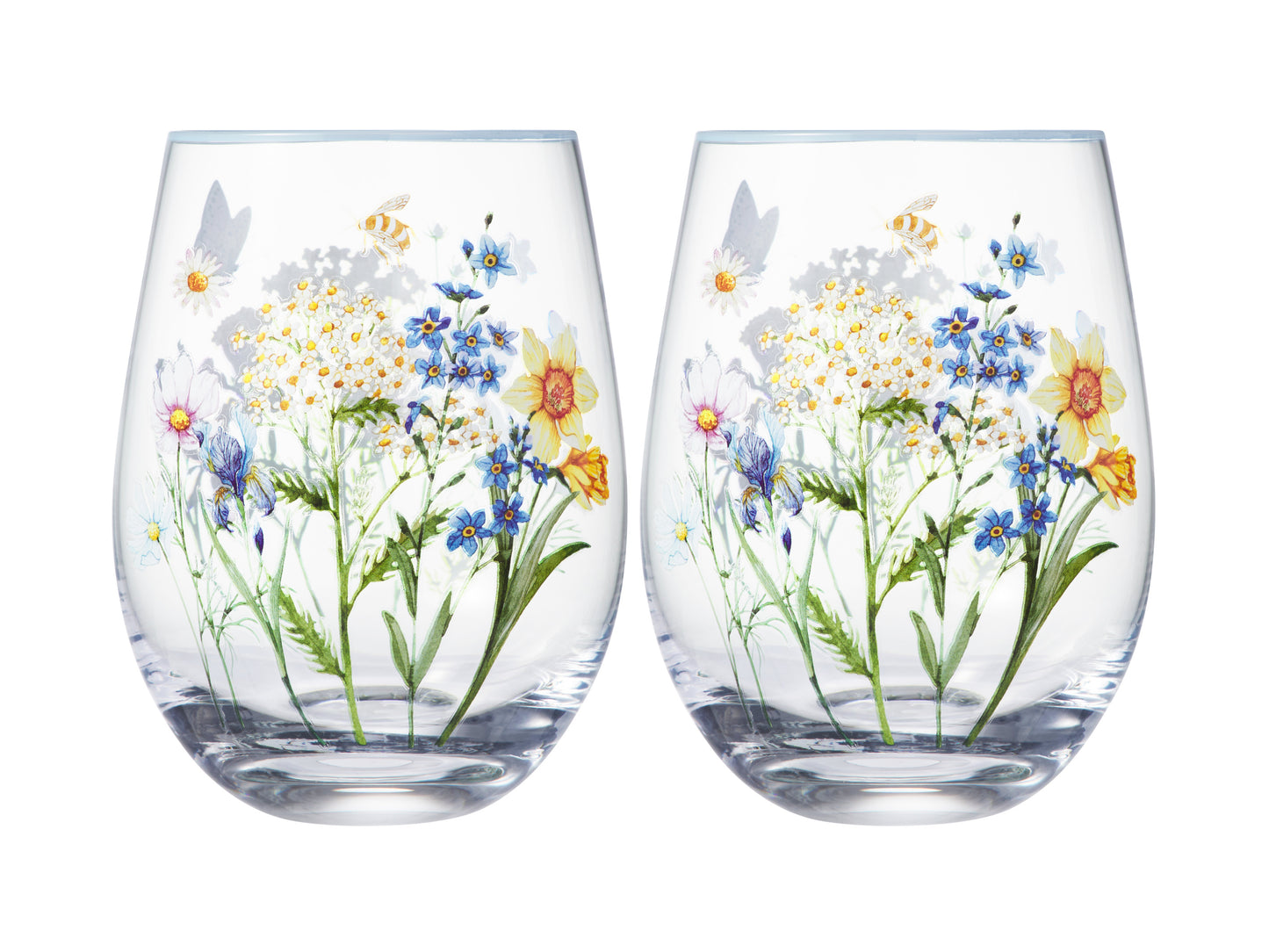 Fluttering Meadow Stemless Glass Set 2