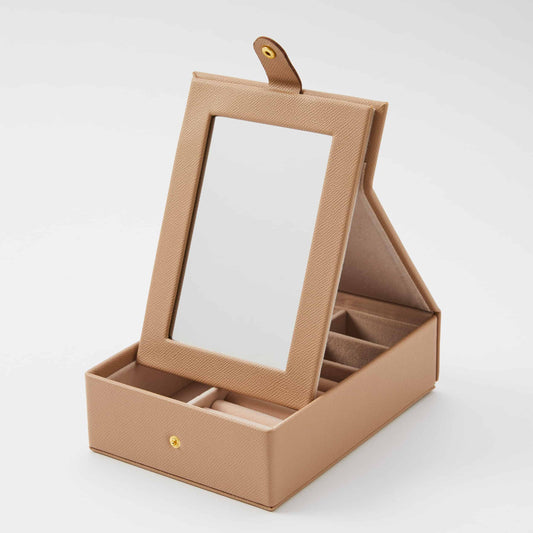 Bijoux Jewellery Box with Mirror | Nude