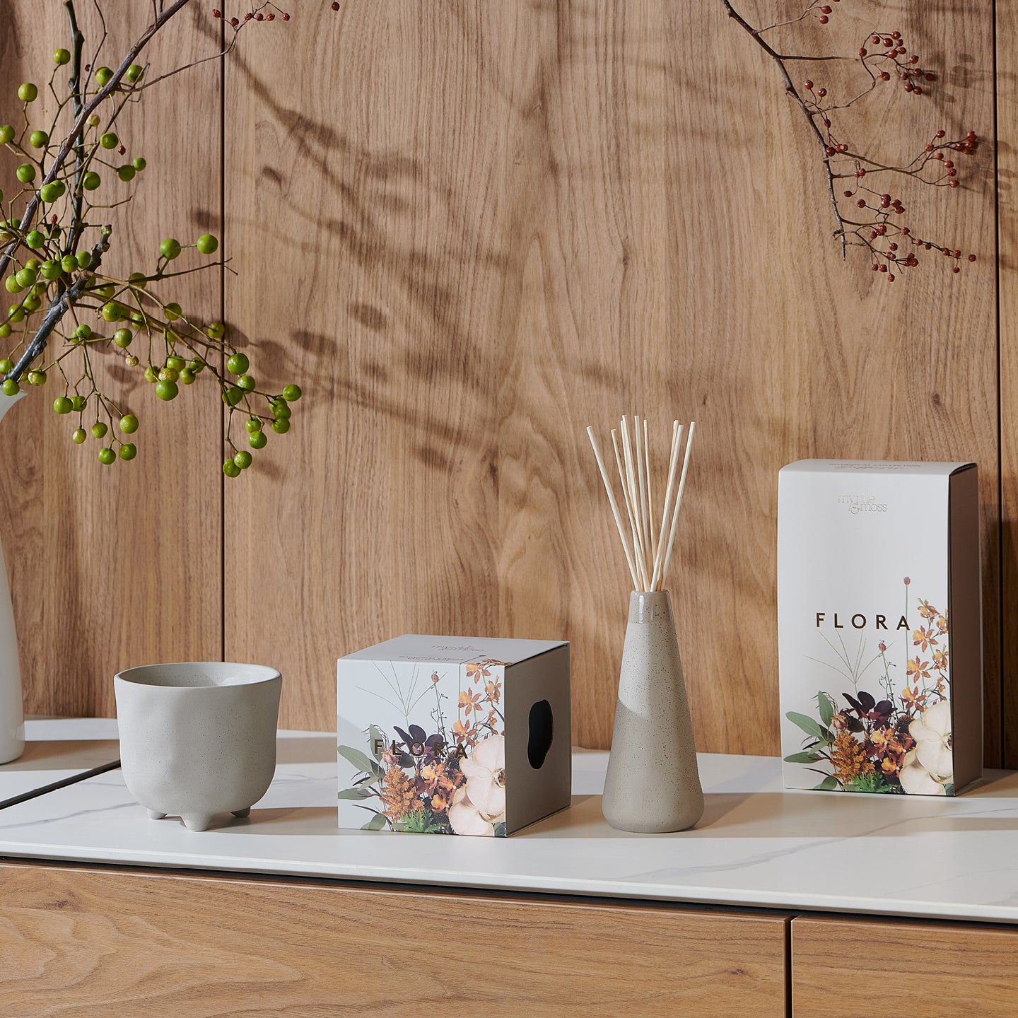 Diffuser - Flora Pebble Grey