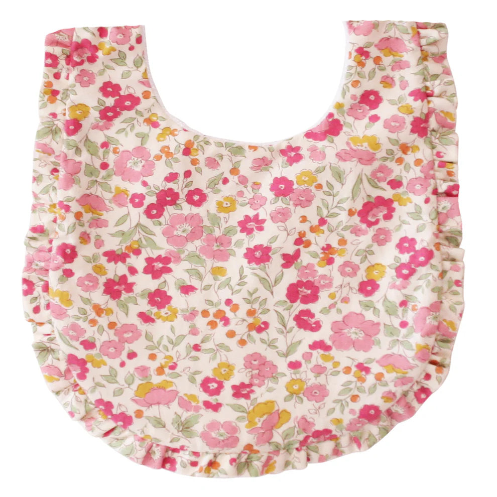 Ruffle Edge Bib | Rose Garden
