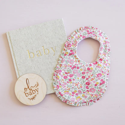 Ruffle Edge Bib | Rose Garden
