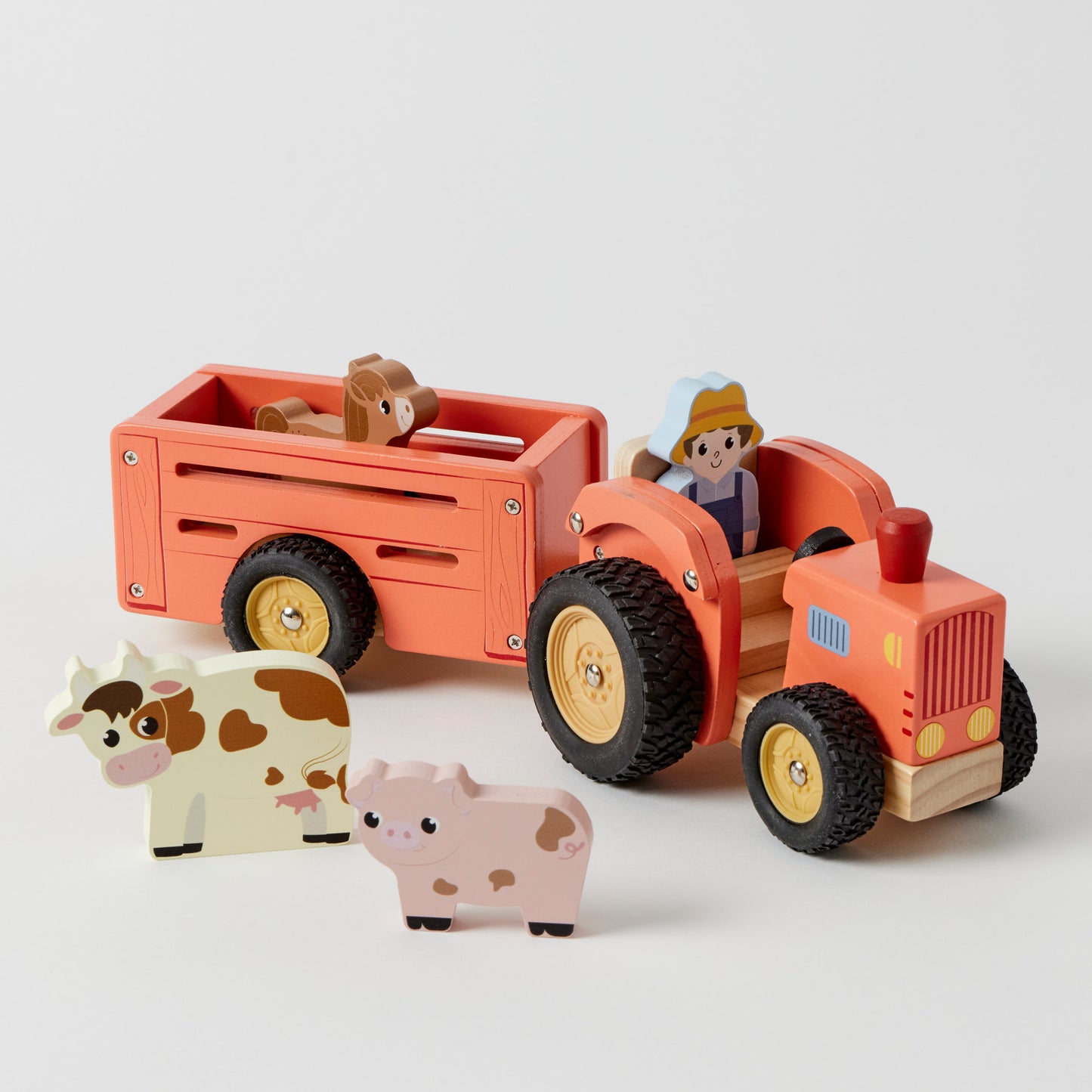 Farm Truck Set with Rubber Wheels