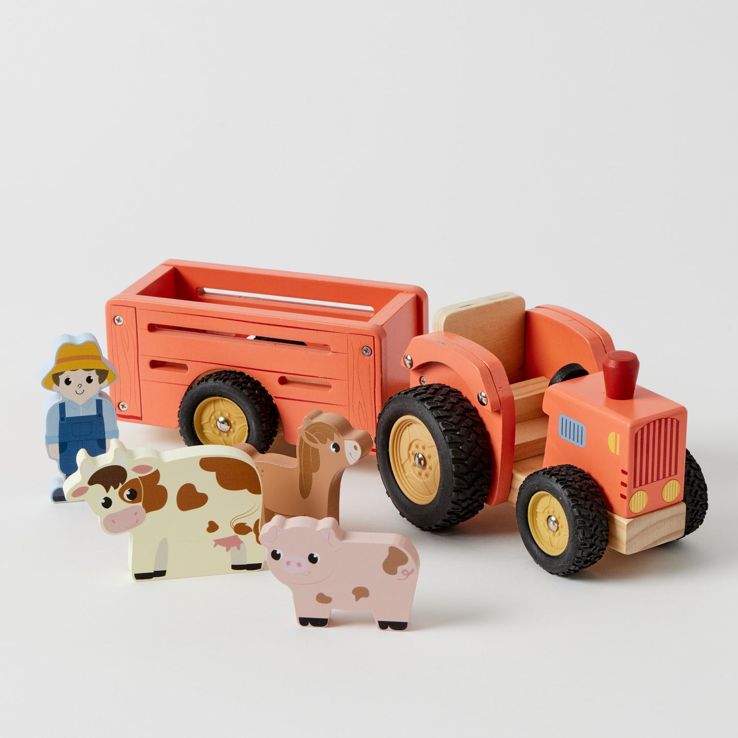 Farm Truck Set with Rubber Wheels