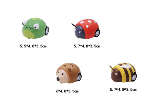 Wooden Pull Back Spring Insect