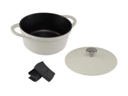 Cast Lite Non Stick Casserole 24cm | 4.2lt Ecru