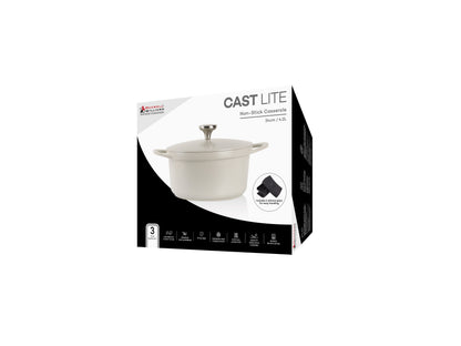 Cast Lite Non Stick Casserole 24cm | 4.2lt Ecru