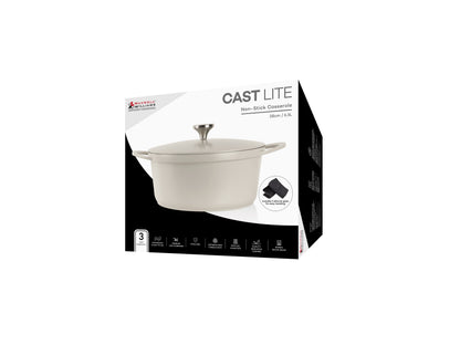 Cast Lite Non Stick Casserole 28cm | 6.3lt Ecru