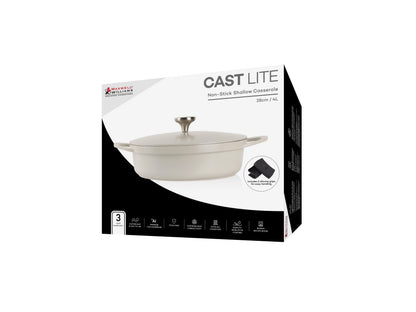 Cast Lite Non Stick Shallow Casserole 28cm | 4.0lt Ecru