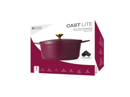 Cast Lite Non Stick Casserole 28cm | 6.3lt Cherry