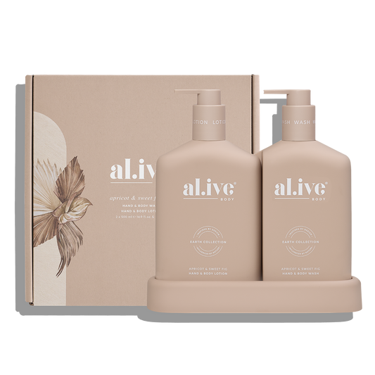 Wash & Lotion Duo + Tray - Apricot & Sweet Fig