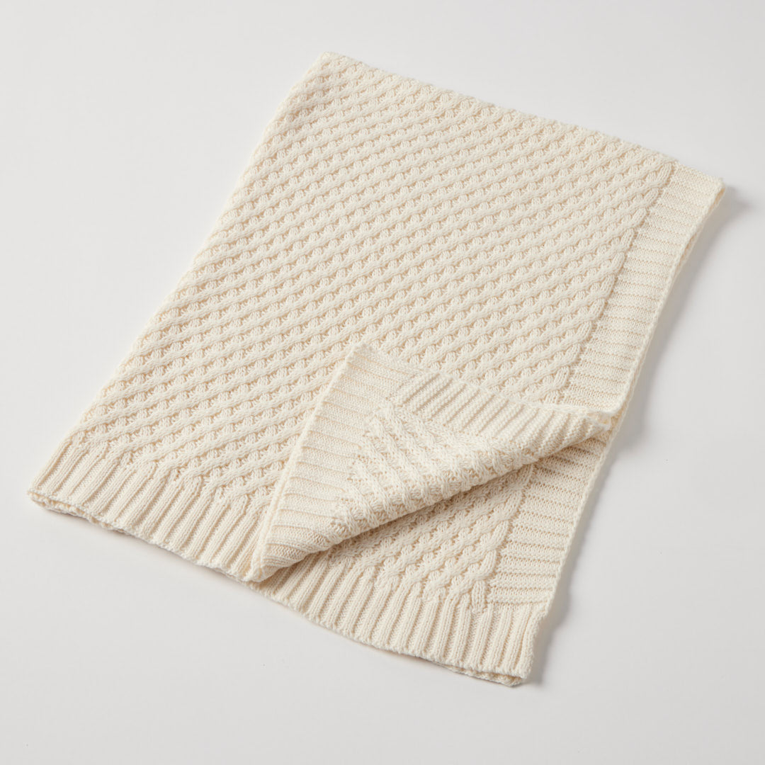 Baby Blanket Basket Weave - Cream