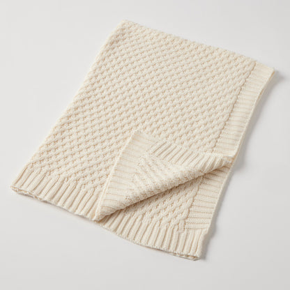 Baby Blanket Basket Weave - Cream