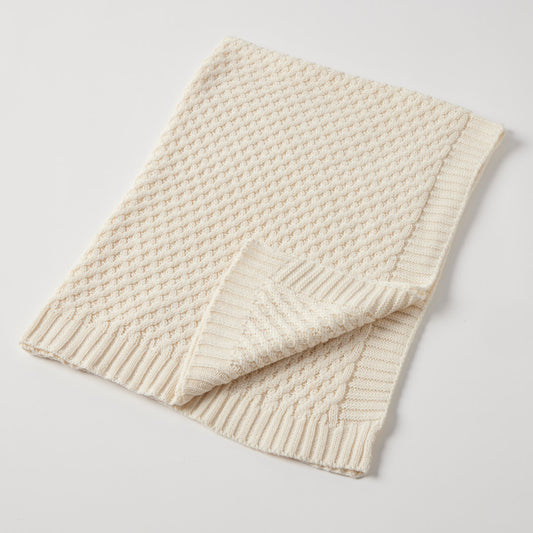 Baby Blanket Basket Weave - Cream
