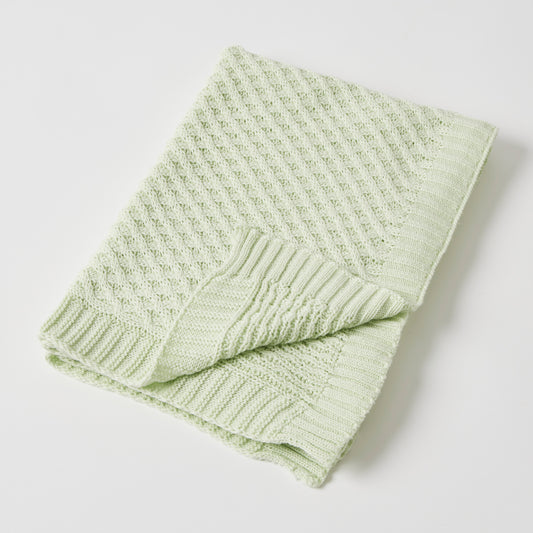 Baby Blanket Basket Weave - Green