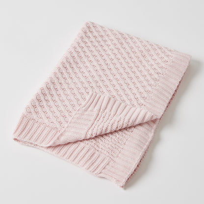 Baby Blanket Basket Weave - Pink