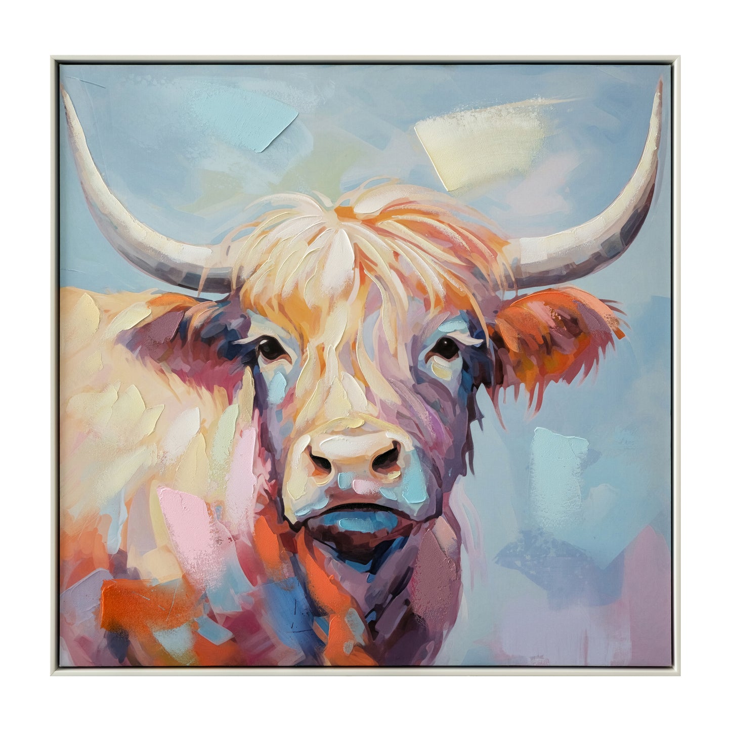 Moo-dy Blue 83x83cm