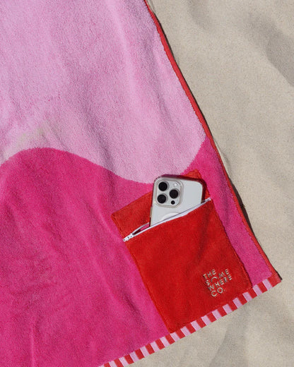 Premium Cotton Beach Towel | Raspberry Jelly
