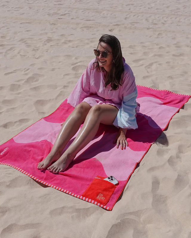 Premium Cotton Beach Towel | Raspberry Jelly