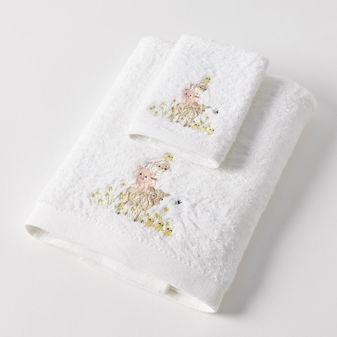 Baby Towel & Washer Set -  Farm Friends