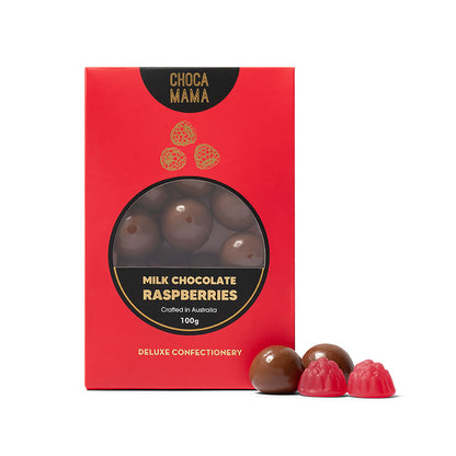 Milk Chocolate Raspberries 100g