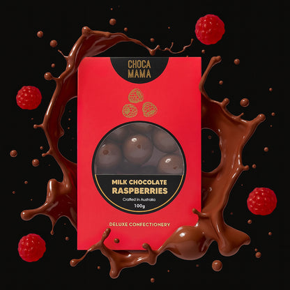Milk Chocolate Raspberries 100g