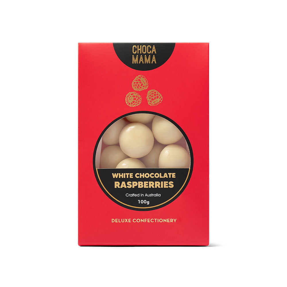 White Chocolate Raspberries 100g