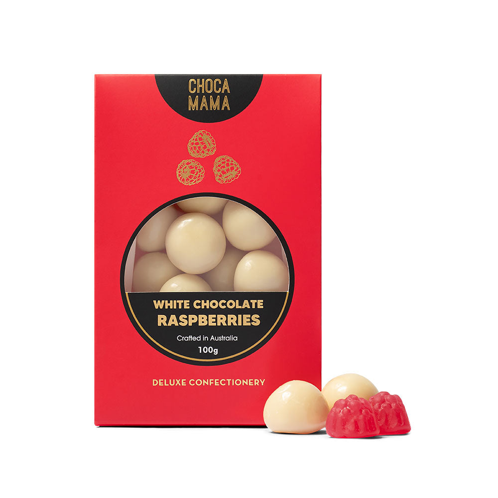 White Chocolate Raspberries 100g