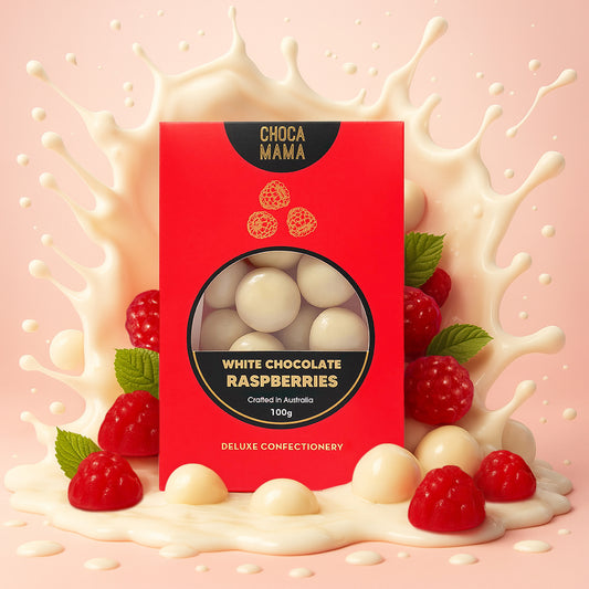 White Chocolate Raspberries 100g