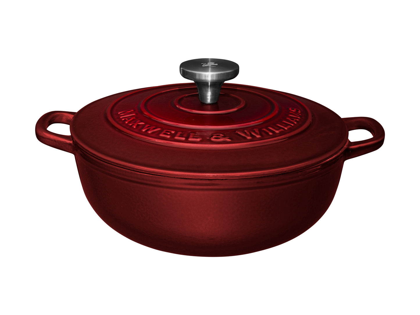 Cast Iron Round Casserole 24cm/3.3lt Merlot