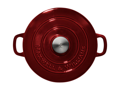 Cast Iron Round Casserole 24cm/3.3lt Merlot