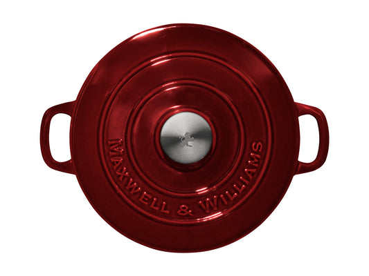 Cast Iron Round Casserole 24cm/3.3lt Merlot