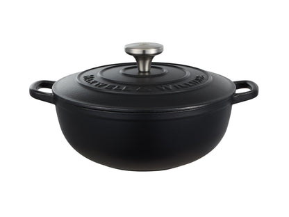 Cast Iron Round Casserole 24cm/3.3lt Black