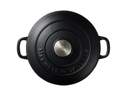 Cast Iron Round Casserole 24cm/3.3lt Black