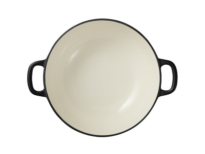 Cast Iron Round Casserole 24cm/3.3lt Black