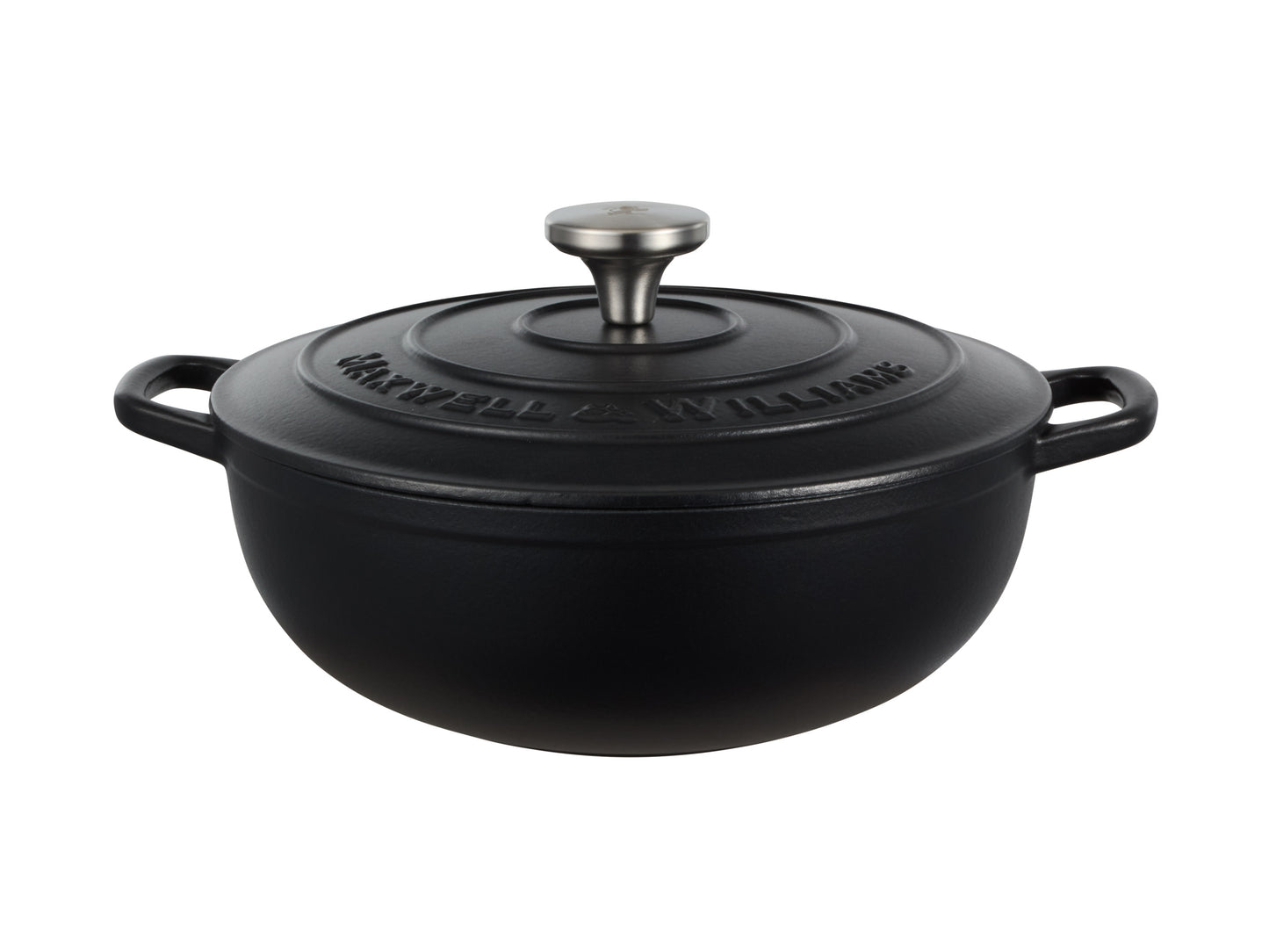 Cast Iron Round Casserole 26cm/4.0lt Black